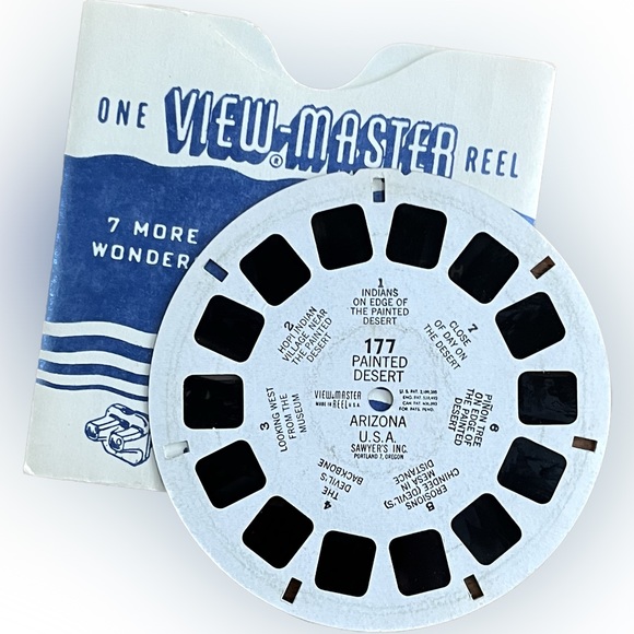 🎈2/$20- VIEW-MASTER 177 “PAINTED DESERT. Arizona, U.S.A.” Reel. - Picture 1 of 3